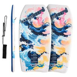 Boogie Board - 2 Pack 37 Inch Body Board with Wrist Leash Fiberclad Cover Phuzion Core Crescent Tail for Ocean Kids 8+ - Wave - wave-2