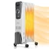 Front. Costway - Costway 1500W Electric Oil Filled Radiator Space Heater 5.7 Fin Thermostat Room Radiant - White.