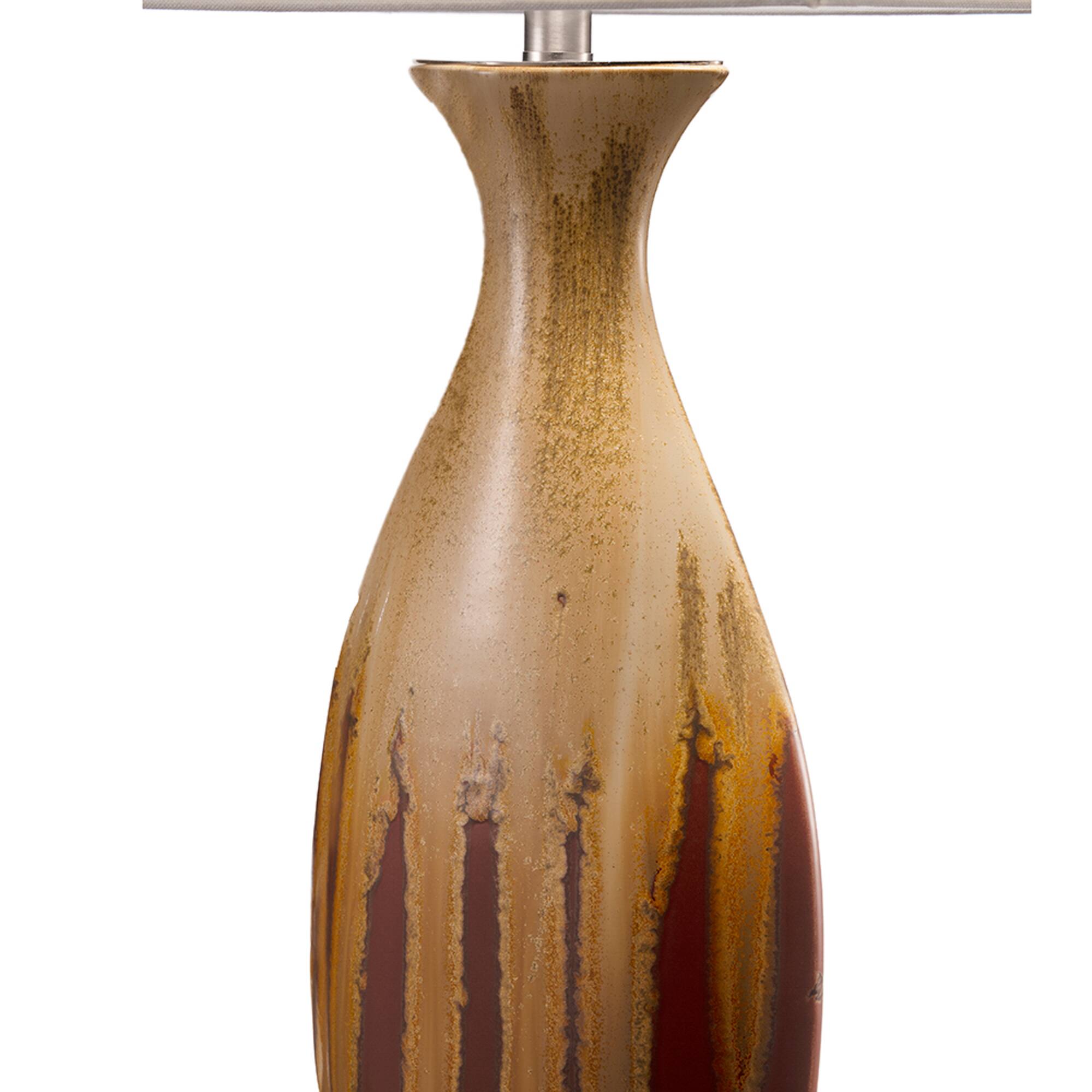 Left. HOMLUX - 36.00 in. Yellow Ceramic Table Lamp Integrated LED Desk Lamps for Living Room.