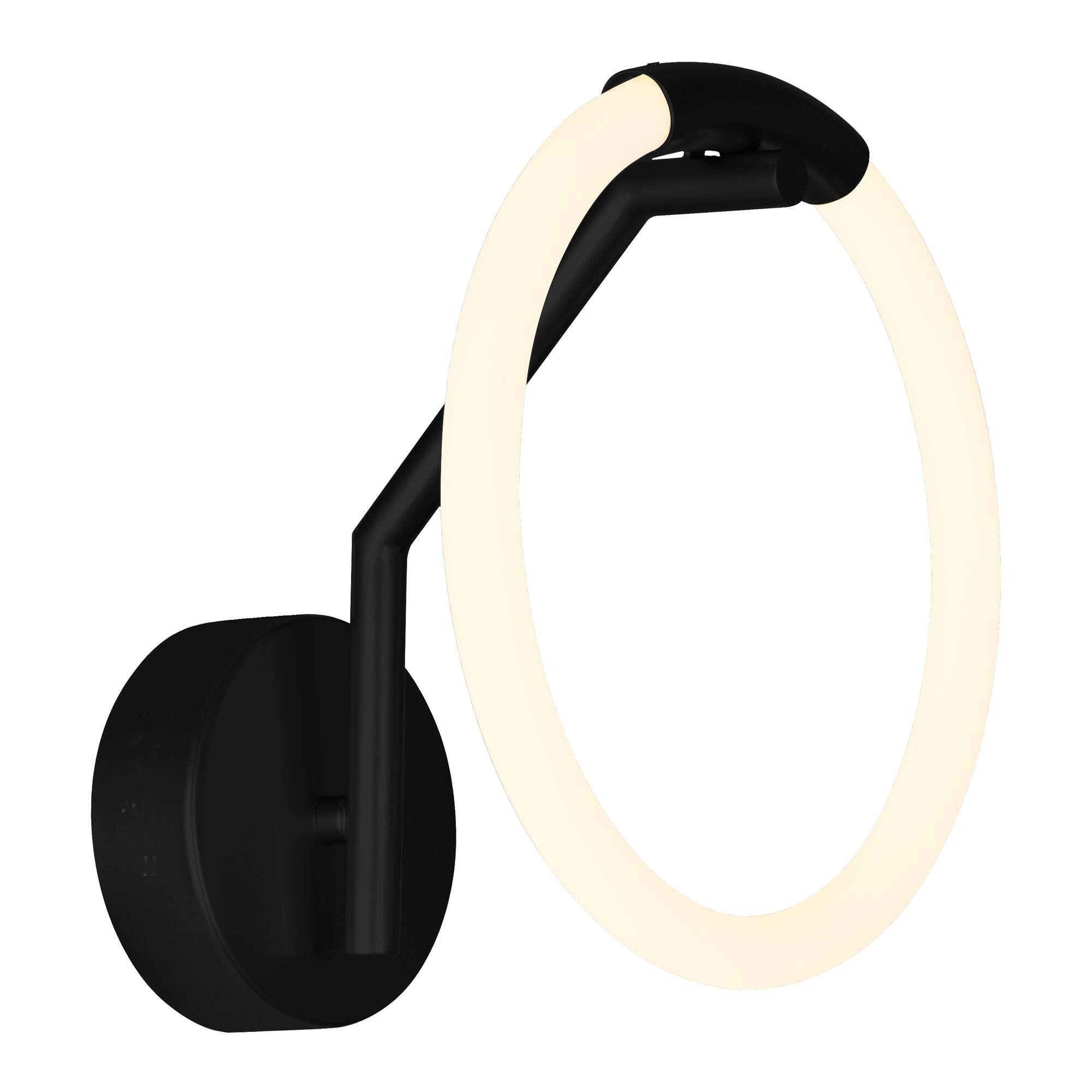 Left. CWI Lighting - Hoops 1 Light LED Wall Sconce With Black Finish - Black.