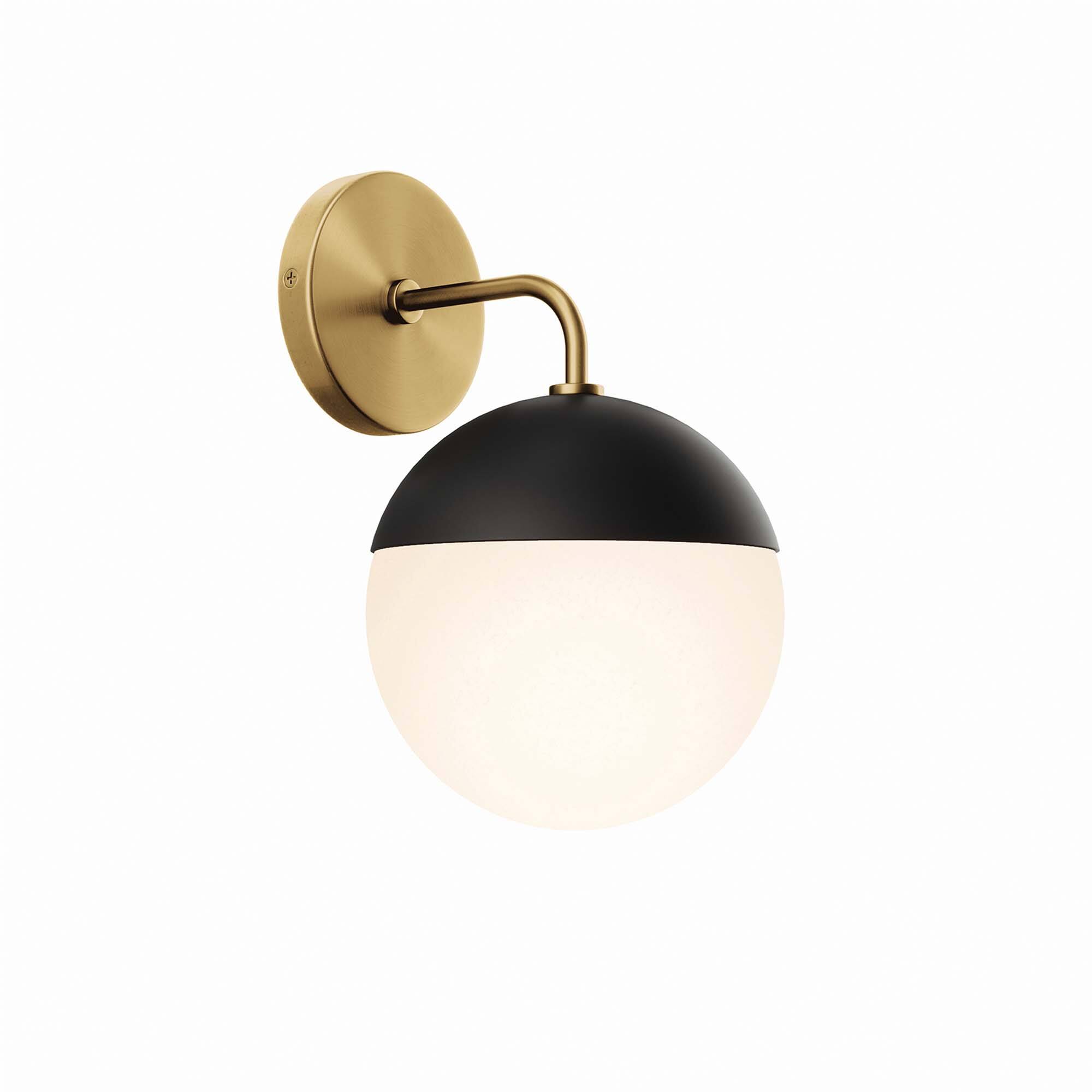 Alt View 4. Modway - Stellar 1-Light Wall Sconce by Modway - Opal Satin Brass.