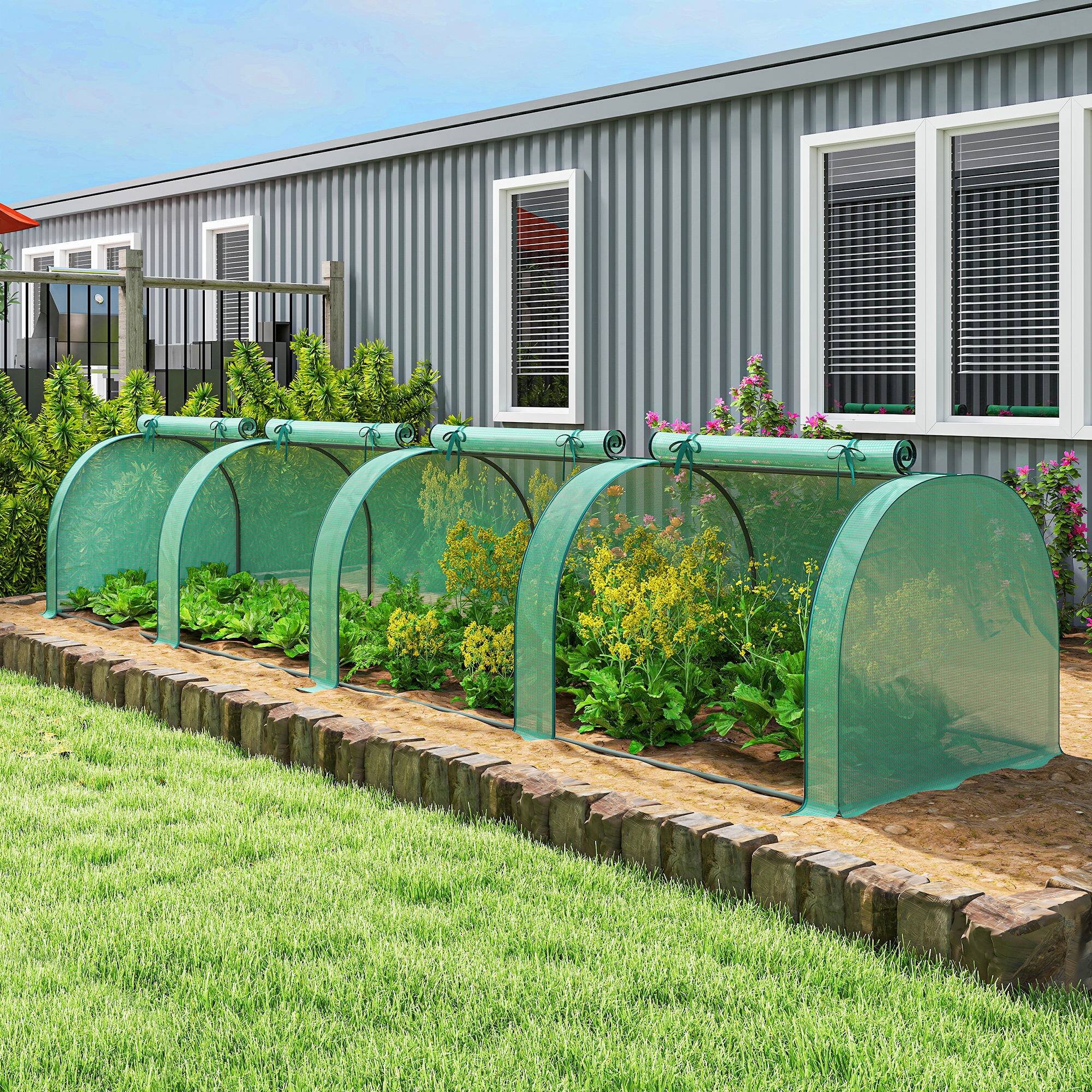 Alt View 8. Outsunny - Greenhouse, Portable Greenhouse with 4 Roll-Up Doors, PE Cover.