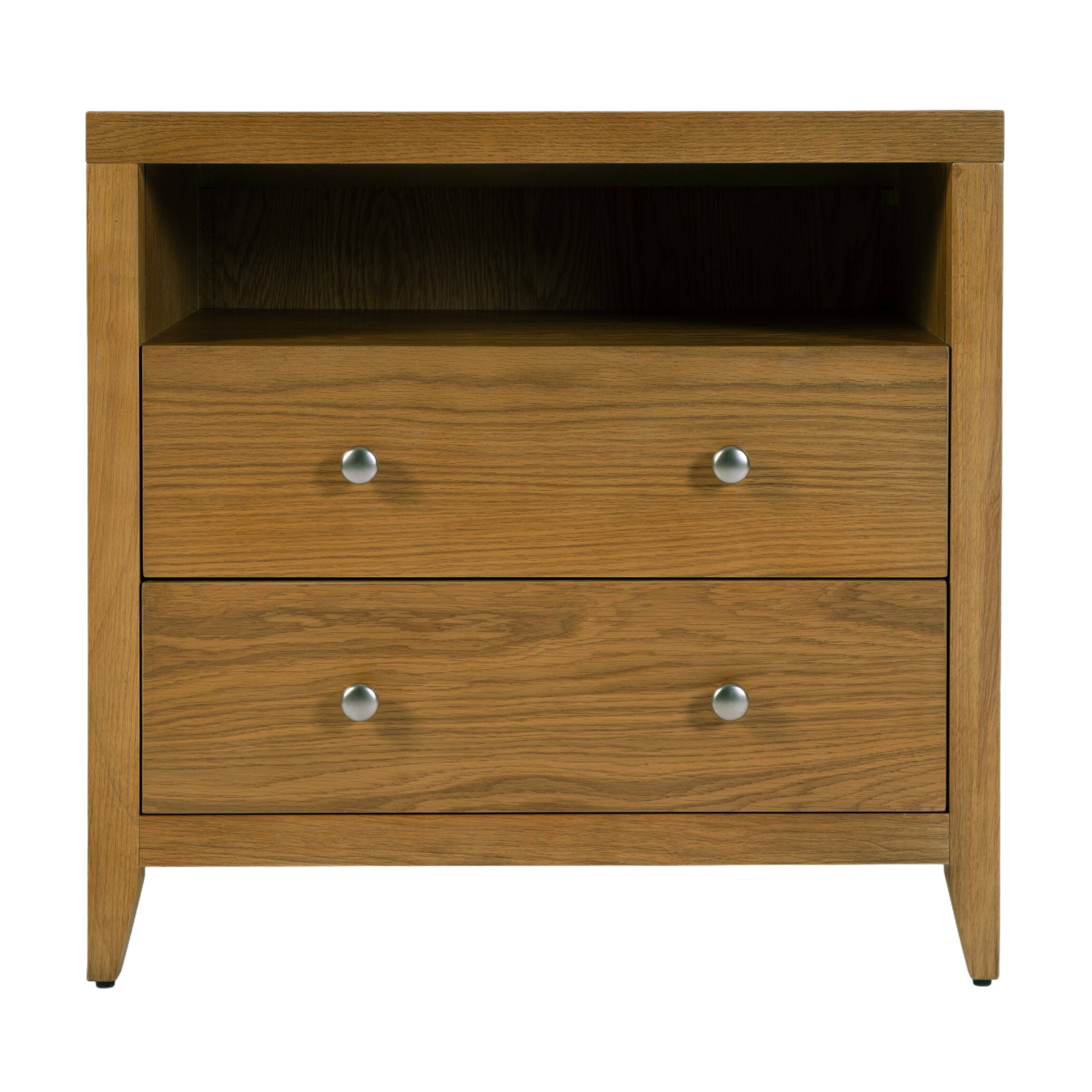 Alt View 2. Butler Specialty - Dana 28 in. W Rectangular Wood 2 Drawer Nightstand with Top Shelf - Natural.