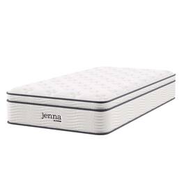 Jenna 12" Innerspring and Foam Twin Mattress by Modway - White