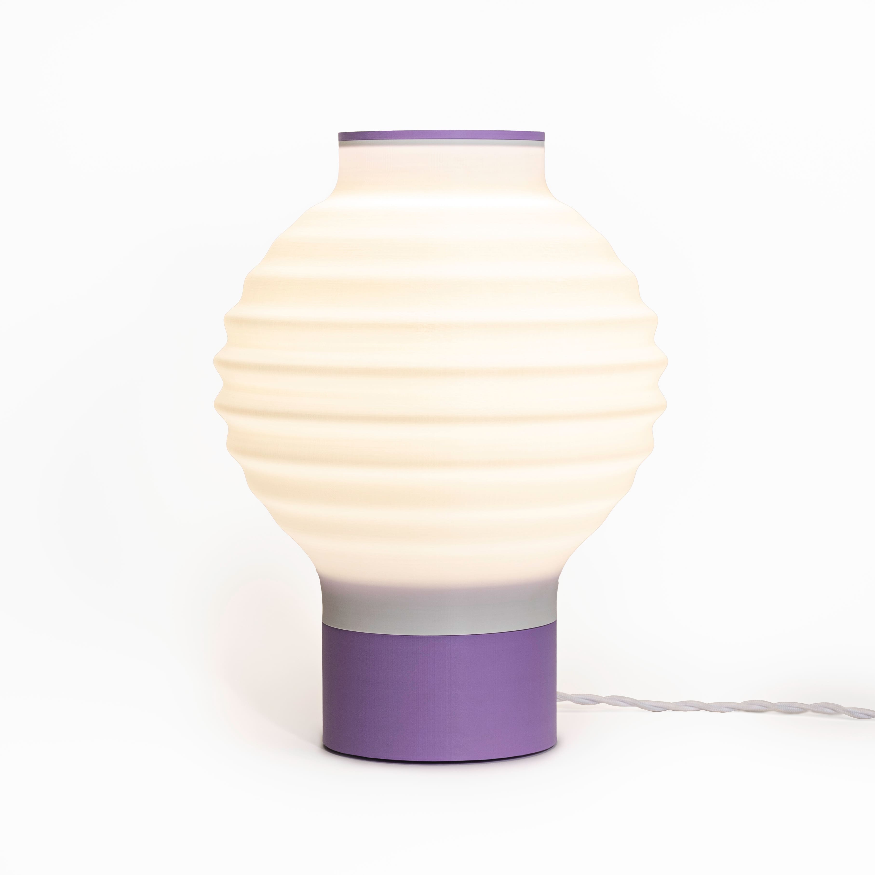 Jonathan Y - Asian Lantern 15" Vintage Traditional Plant-Based PLA 3D Printed Dimmable LED Table Lamp, /Purple - White
