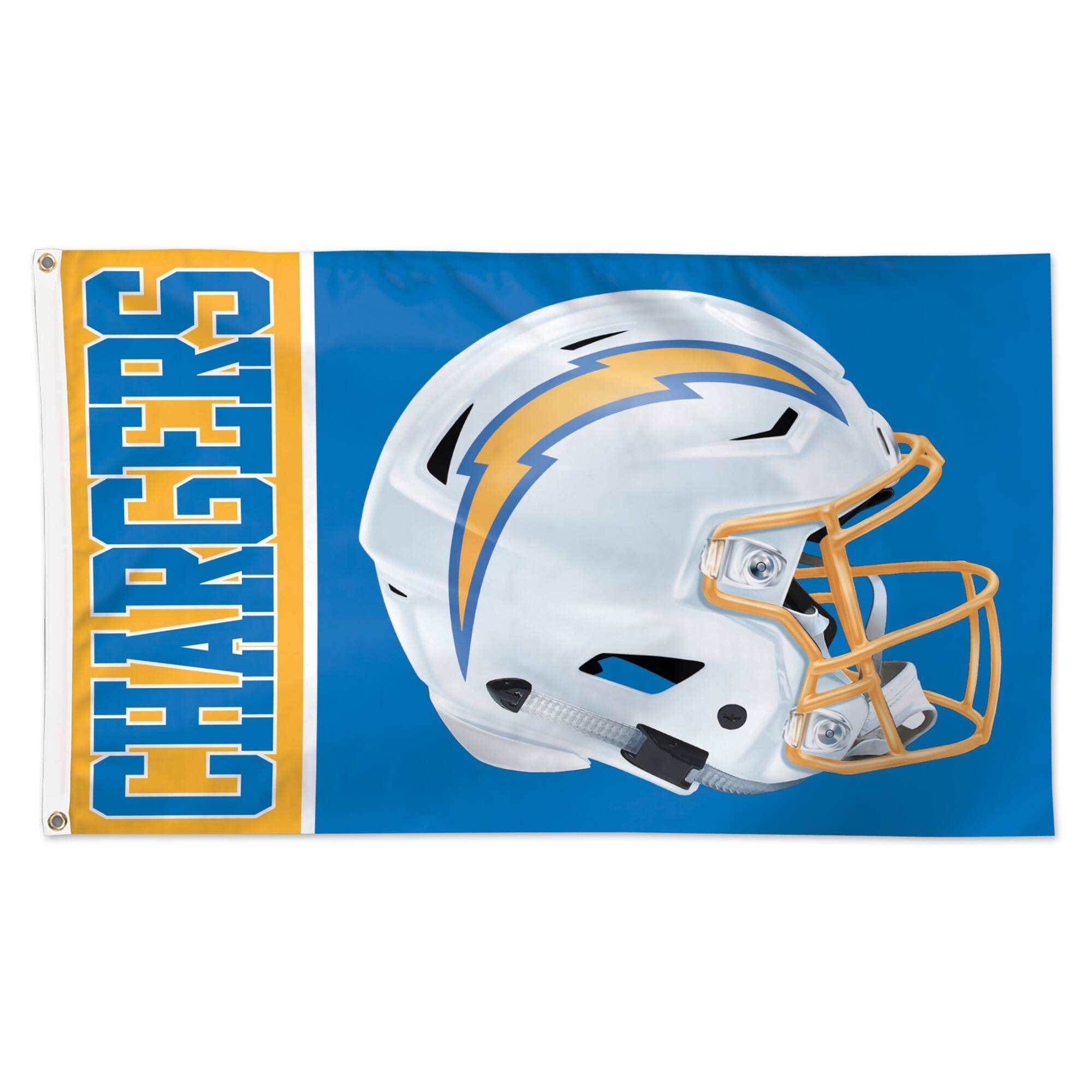 Front. WinCraft - Los Angeles Chargers 3' x 5' Helmet Deluxe Single-Sided Flag - Multicolor.