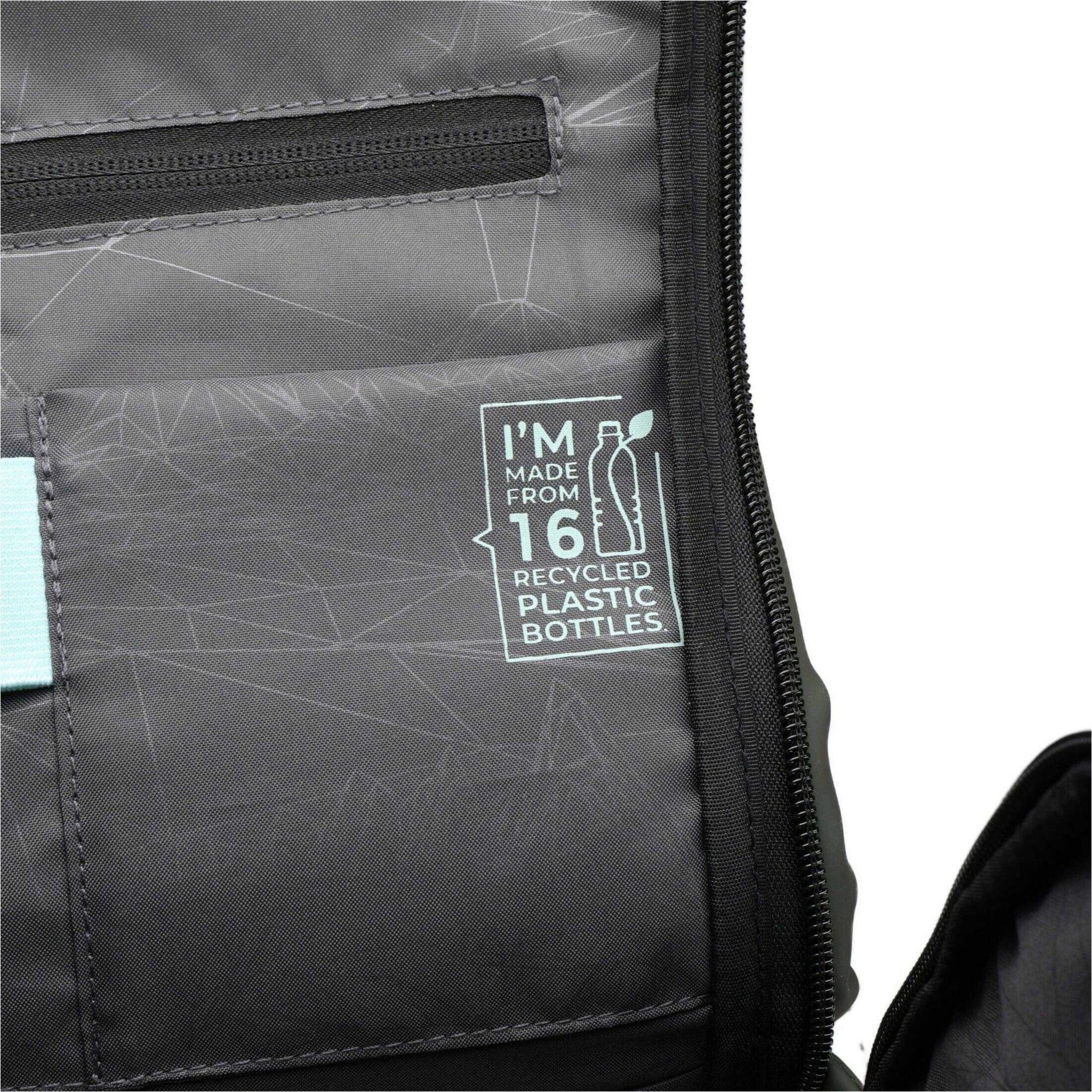 I'm made from 16 recycled plastic bottles.