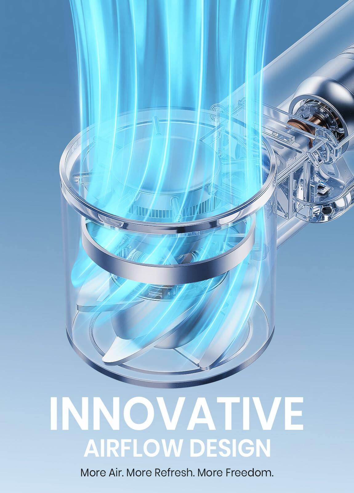 INNOVATIVE AIRFLOW DESIGN  
More Air. More Refresh. More Freedom.
