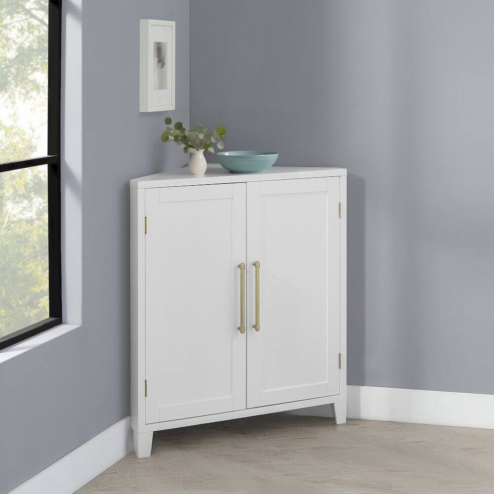 Alt View 6. Crosley Furniture - Roarke Stackable Corner Kitchen Storage Pantry - White.