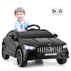 Front. Costway - Costway 12V Kids Ride on Car w/Remote Rocking Function Transport Wheels Lights & Music - Black.