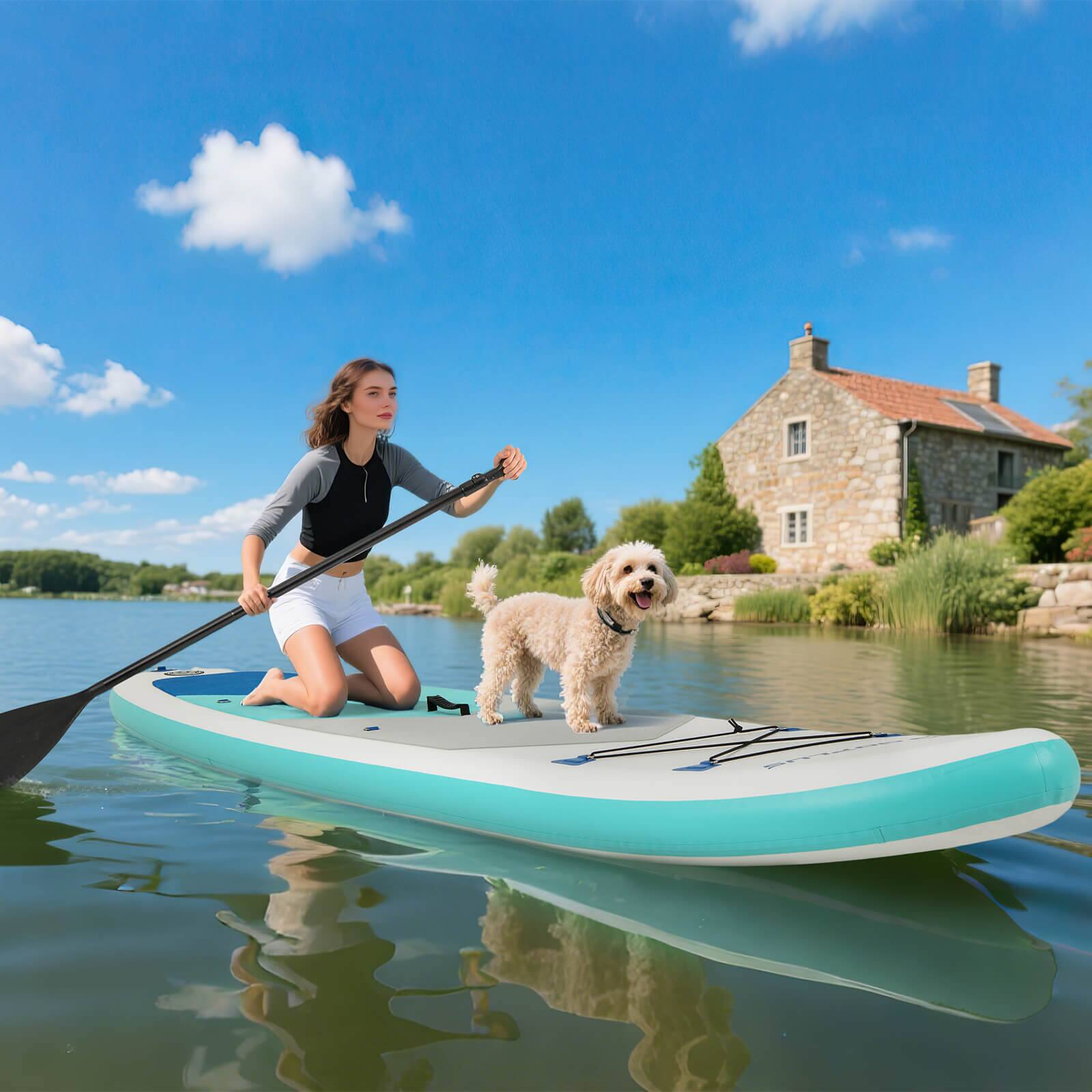 Alt View 4. Costway - Costway 11' Inflatable Stand Up Paddle Board whth Accessories Paddle Hand Pump Repair Kit - Multi-color.