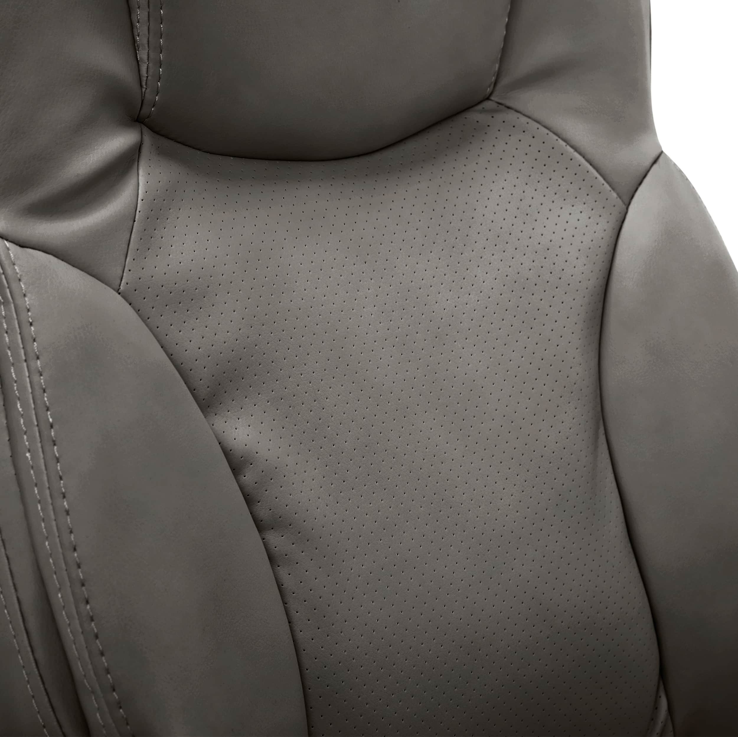 Alt View 12. Serta - Connor Upholstered Executive High-Back Office Chair with Lumbar Support - Bonded Leather - Gray.