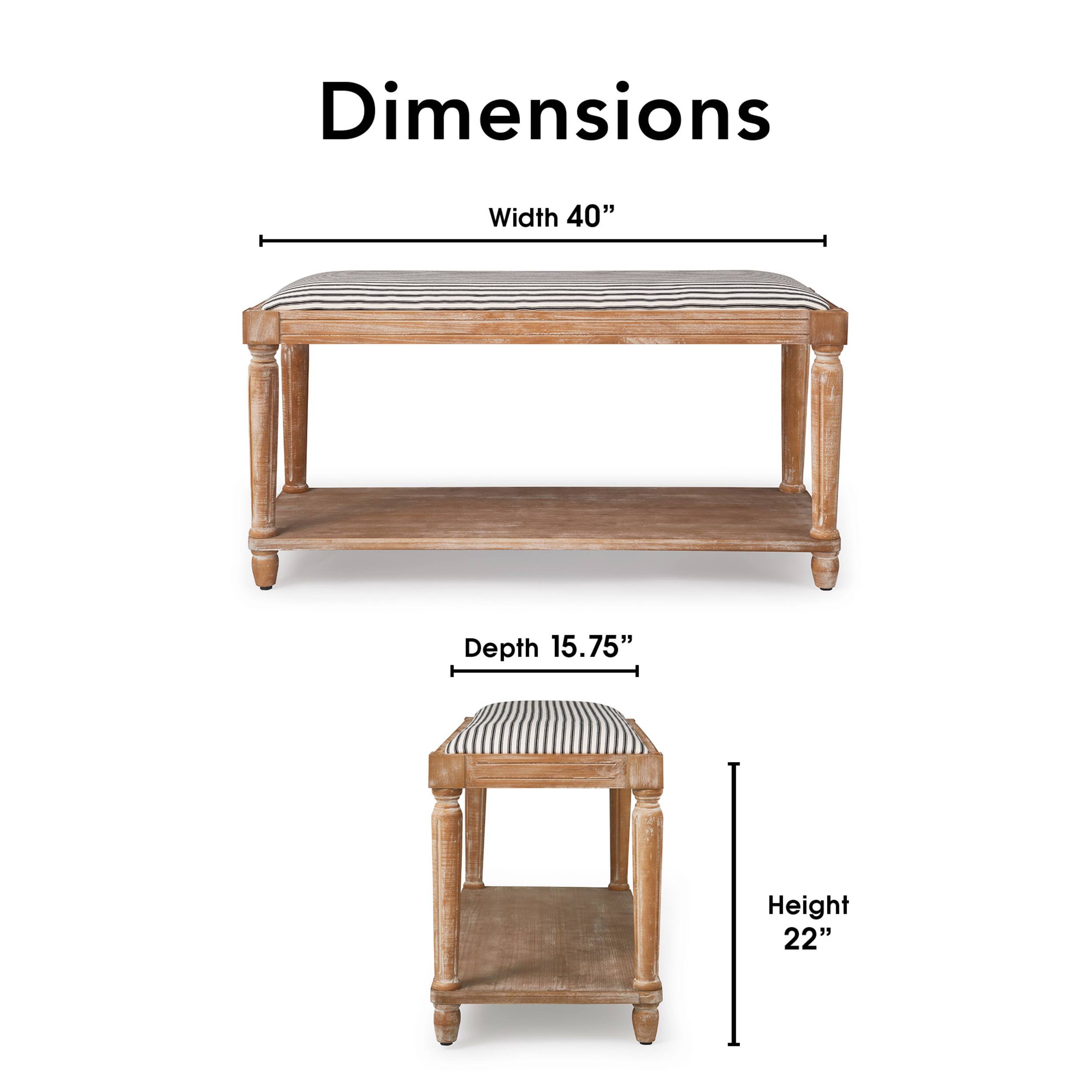 Alt View 12. Finch - Graydon Upholstered Bench - Distressed Natural.