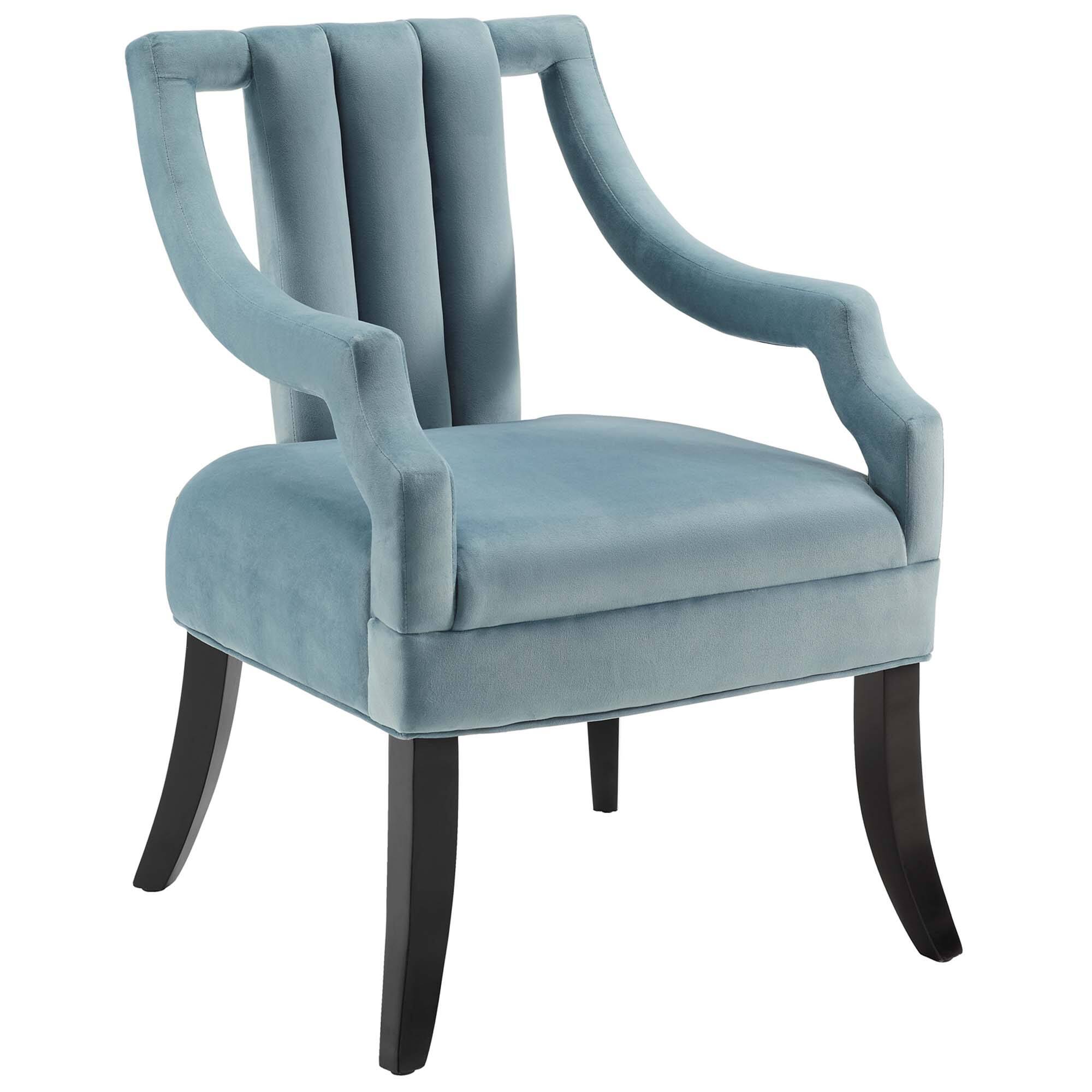 Left. Modway - Harken Performance Velvet Accent Chair Set of 2 by Modway - Light Blue.