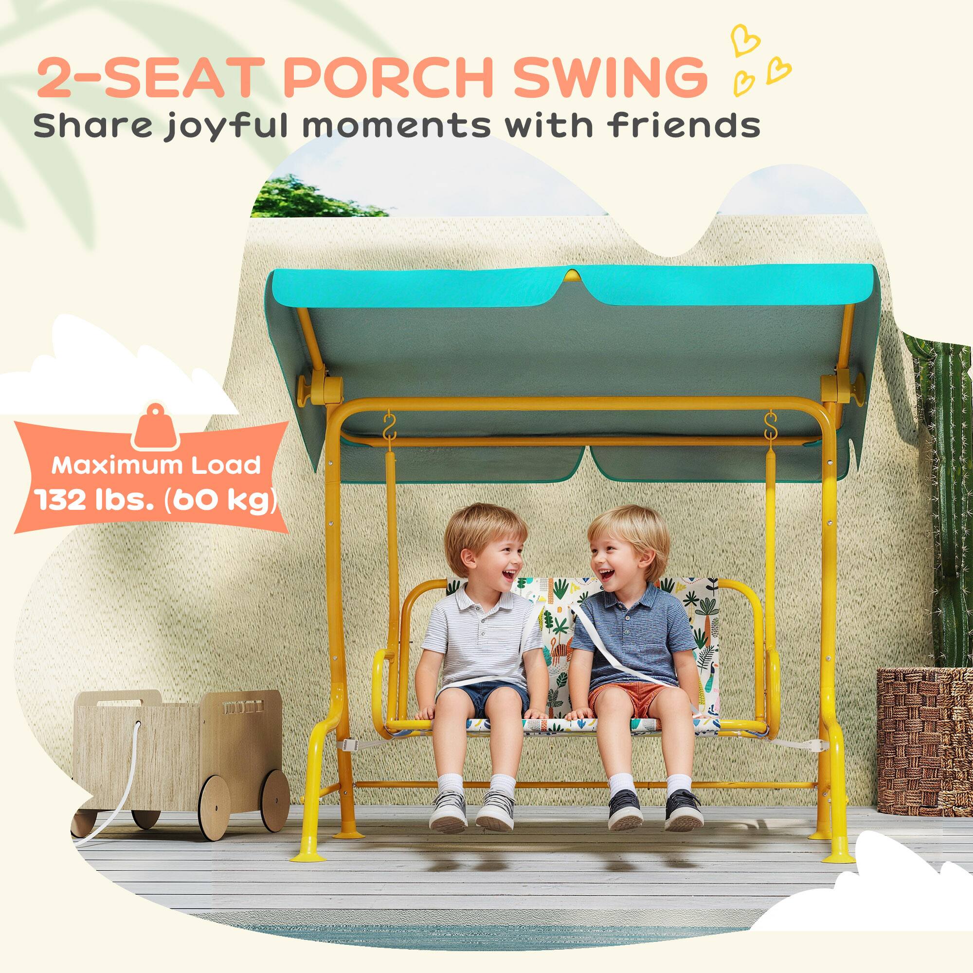 2-SEAT PORCH SWING  
Share joyful moments with friends  

Maximum Load 132 lbs. (60 kg)