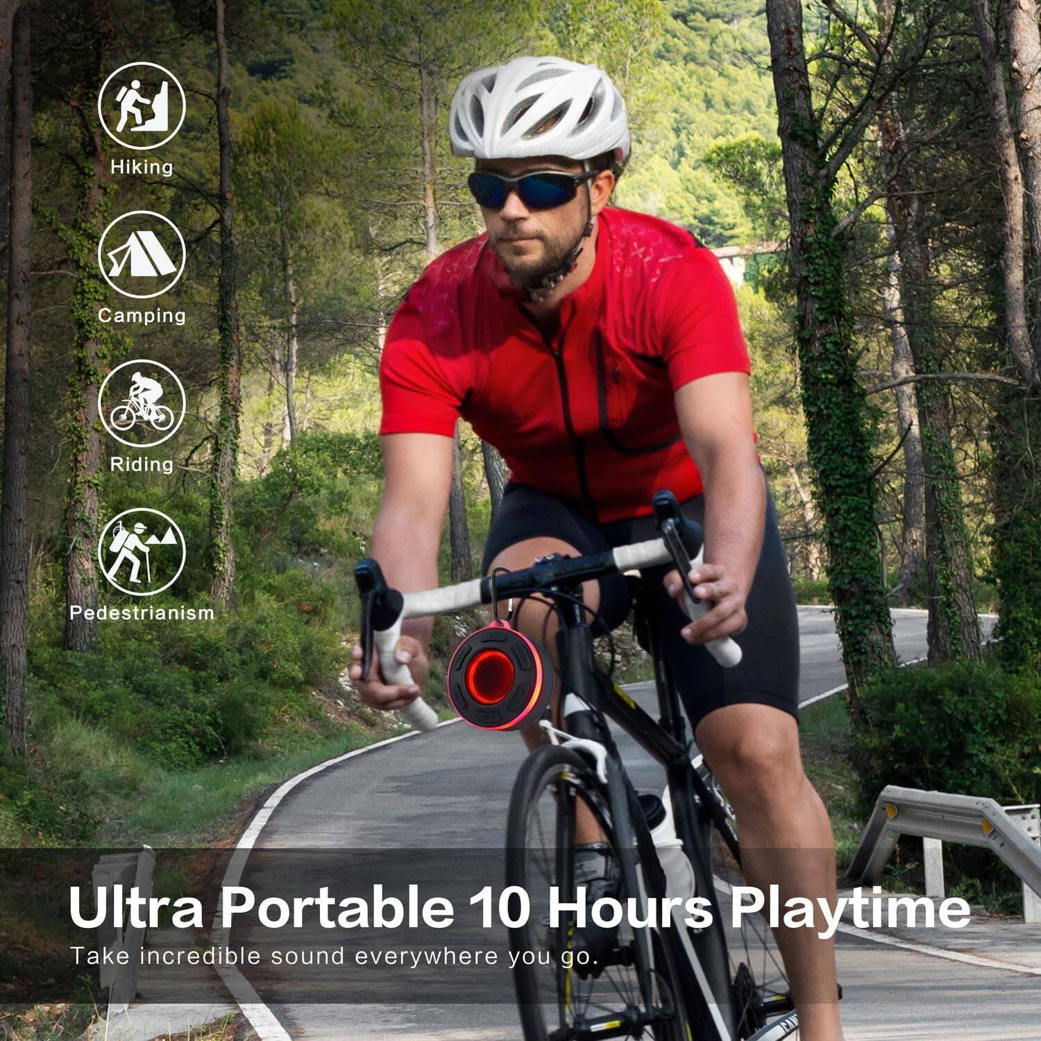 Hiking Camping Riding Pedestrianism  
Ultra Portable 10 Hours Playtime  
Take incredible sound everywhere you go.
