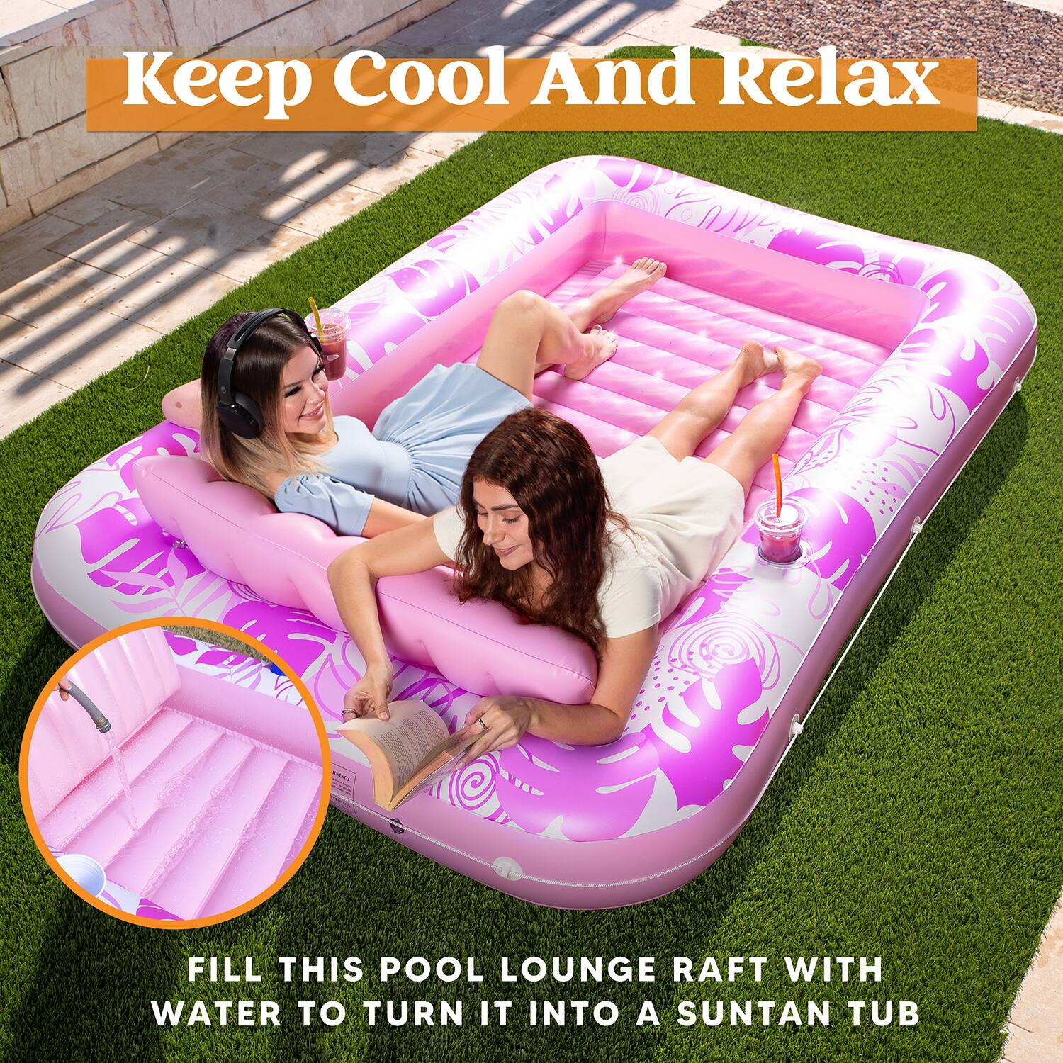 Keep Cool And Relax

FILL THIS POOL LOUNGE RAFT WITH WATER TO TURN IT INTO A SUNTAN TUB