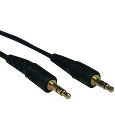 Front. Tripp Lite - 3.5-mm Male/Male Stereo Cable 50 Ft for Microphones, Speakers, Headphones - Black.
