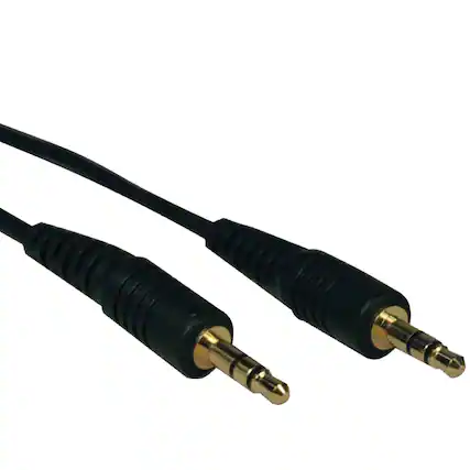 Front. Tripp Lite - 3.5-mm Male/Male Stereo Cable 50 Ft for Microphones, Speakers, Headphones - Black.