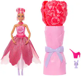 Mattel - Barbie Petal Pop Doll & Bunny, Red - COLLECTIBLES - Multicolor