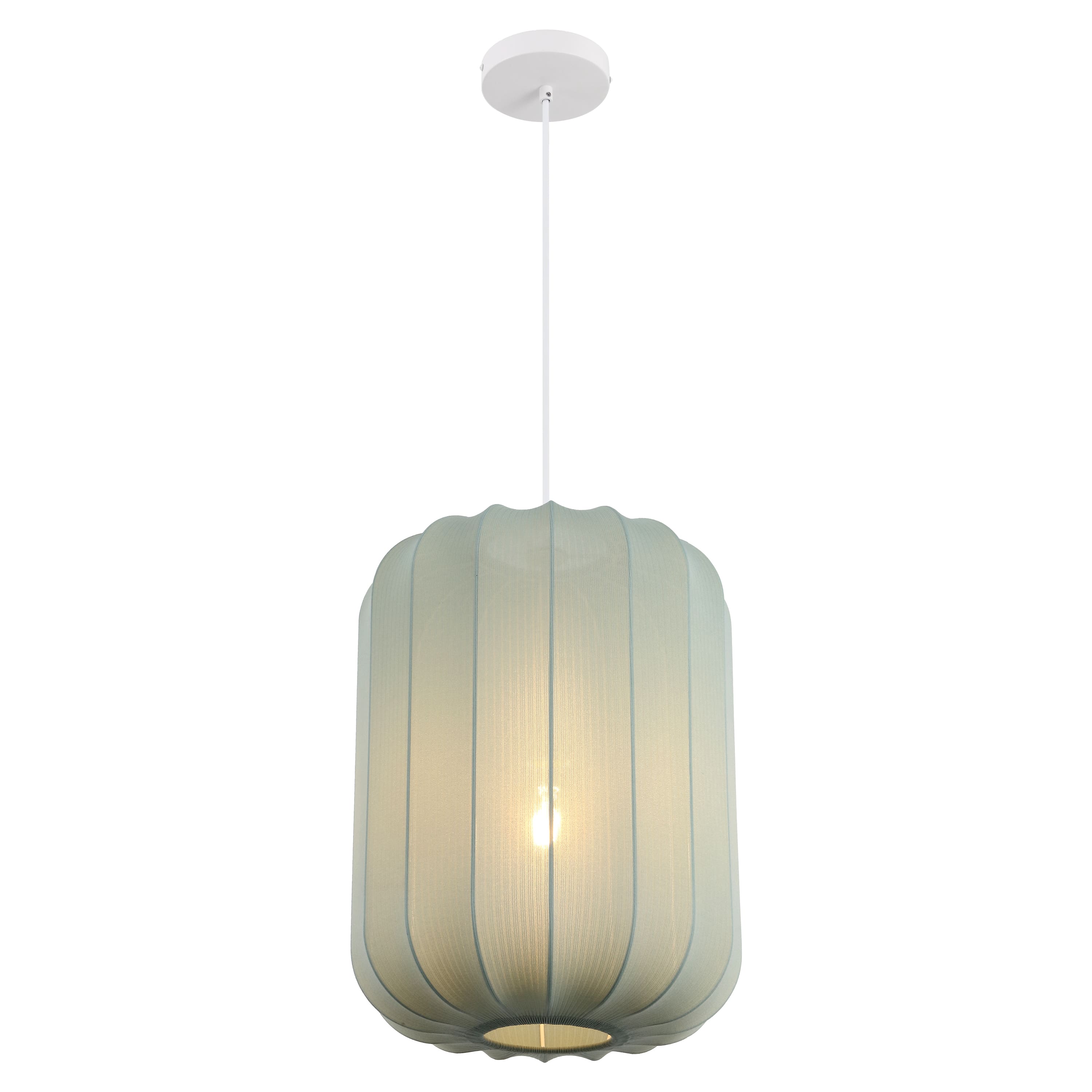 "Jonathan Y - Aurelia 13.75"" 1-Light Scandinavian Adjustable Lantern Metal with Ribbed Cocoon Capsule Shade LED Pendant - Dusty Blue" price history on PriceWatchPro