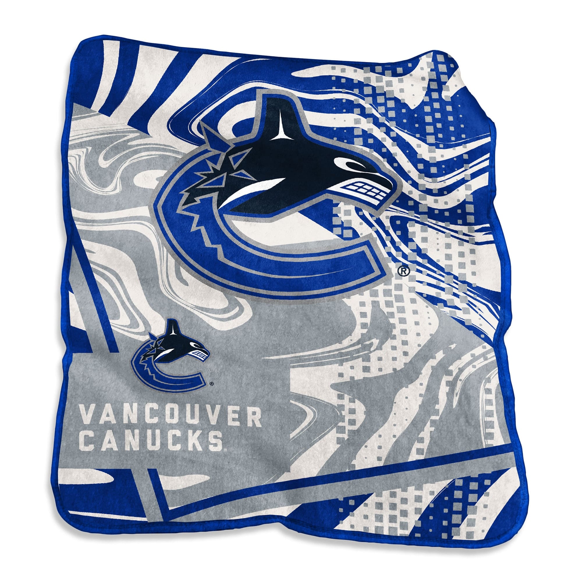 Logo Brands - Vancouver Canucks 50" x 60" Swirl Raschel Throw Blanket - Multicolor