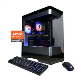 CyberPowerPC - Gaming Desktop - AMD Ryzen 7 8700F 2024 - AMD Radeon RX 7700 16GB - 16GB DDR5 Memory - 1TB SSD Storage - Black