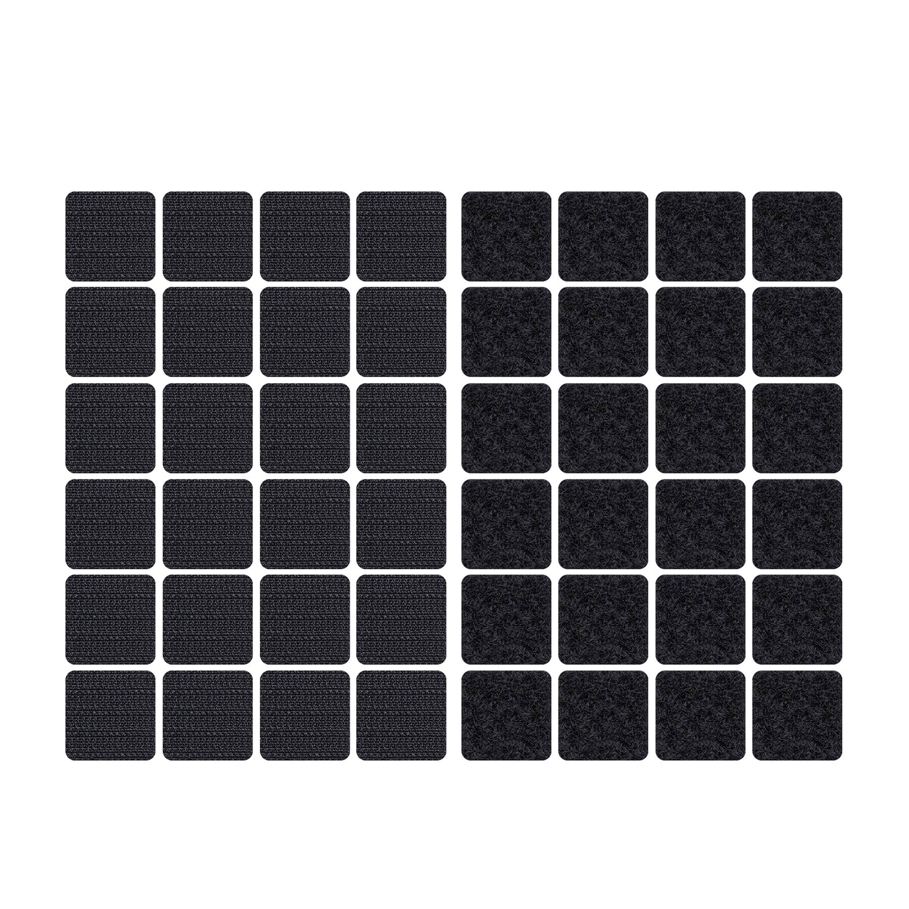 Left. Wrap-It Storage - Stick 'Ems by Wrap-It Storage - 1" Squares (24-Sets) Black - Square Adhesive Backed Hook and Loop - Black.