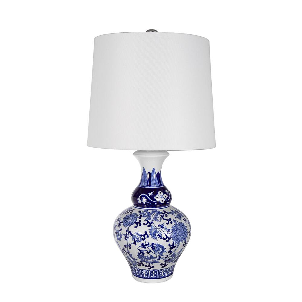 Angle. Dexmalle - Dexmalle-D14x27.6 Round Ceramic Vase Lamp-Blue and White.