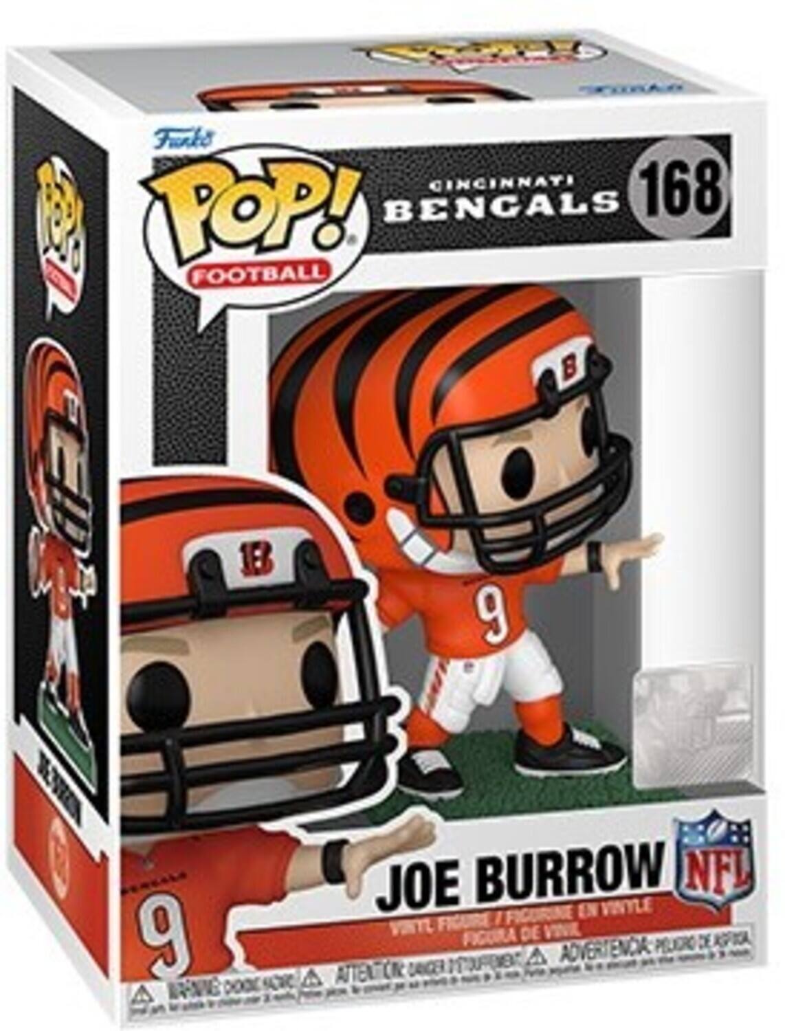 Fuck CINCINNATI 168 POP! BENCALS FOOTBALL 8 B 9 BE 9 WR-NNC DOOE JOE BURROW NFL FICORINE EN VINTLE FIGURE I VITt DE VINI FIGURA PELEX DE ME A ADVERTENDA ATTENTON BORO A