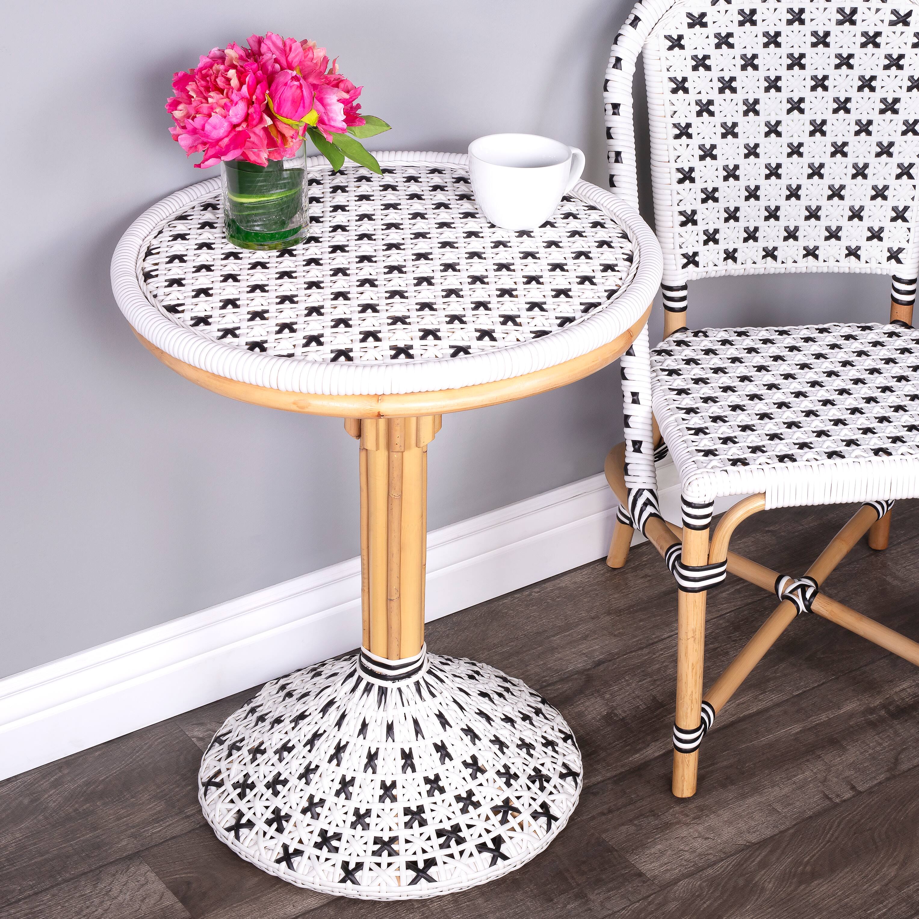Alt View 5. Butler Specialty - Tenor 23.5 in. W Round Rattan Bistro Table - White.