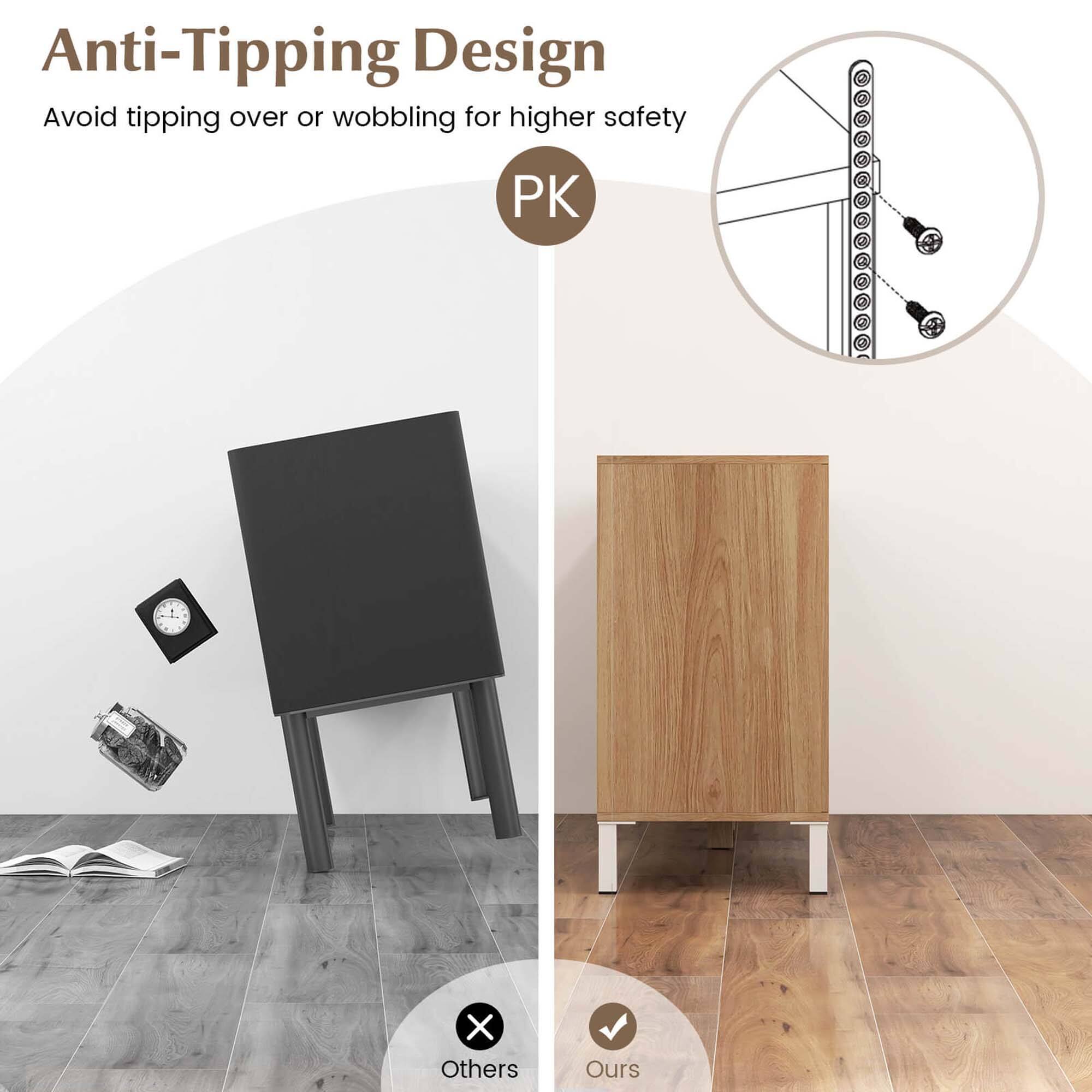Anti-Tipping Design: Avoid tipping over or wobbling for higher safety. Pk.