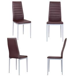 Kadyn - Dining Chairs, Kitchen Chairs Trattoria Chairs,4 pcs PVC Leather Dining Side Chairs Elegant Design -Coffee - Brown