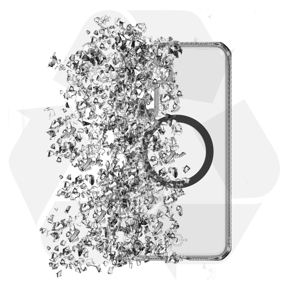 Alt View 4. Itskins - Hybrid_R Clear MagSafe Case for Samsung Galaxy S 2025 Small - Black.