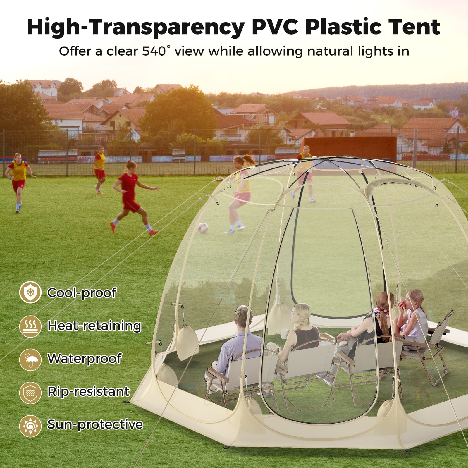 Gymax 9.5 x 9.5 FT Pop up Bubble Tent w/ Carrying Bag for Sports