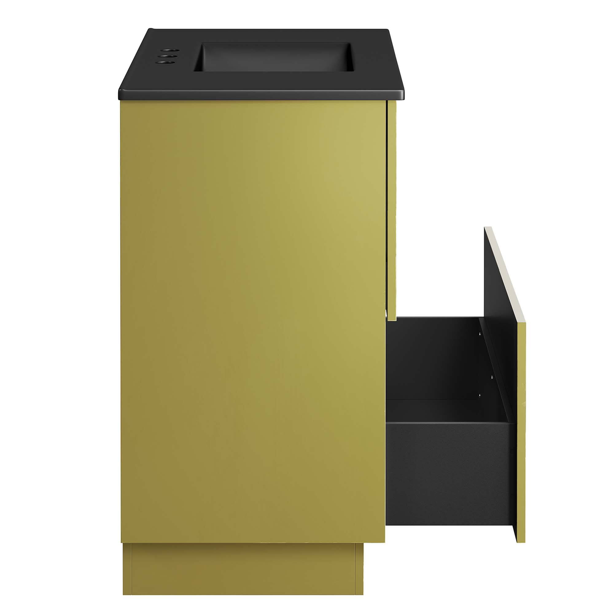 Alt View 6. Modway - Quantum Bathroom Vanity Basin Included by Modway - Black Gold.