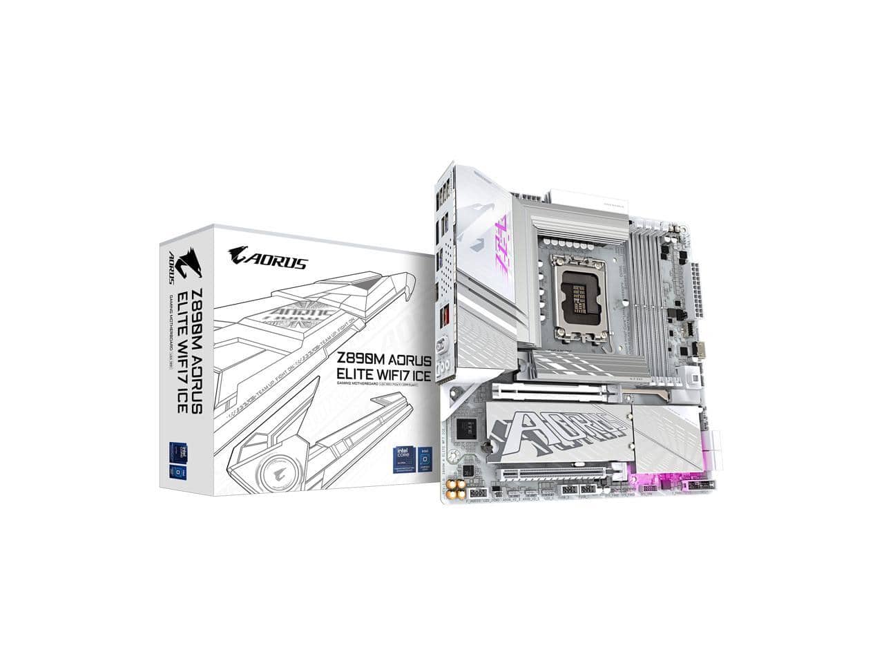 GIGABYTE - Ultra Durable Z890M A ELITE WF7 ICE Gaming Desktop Motherboard