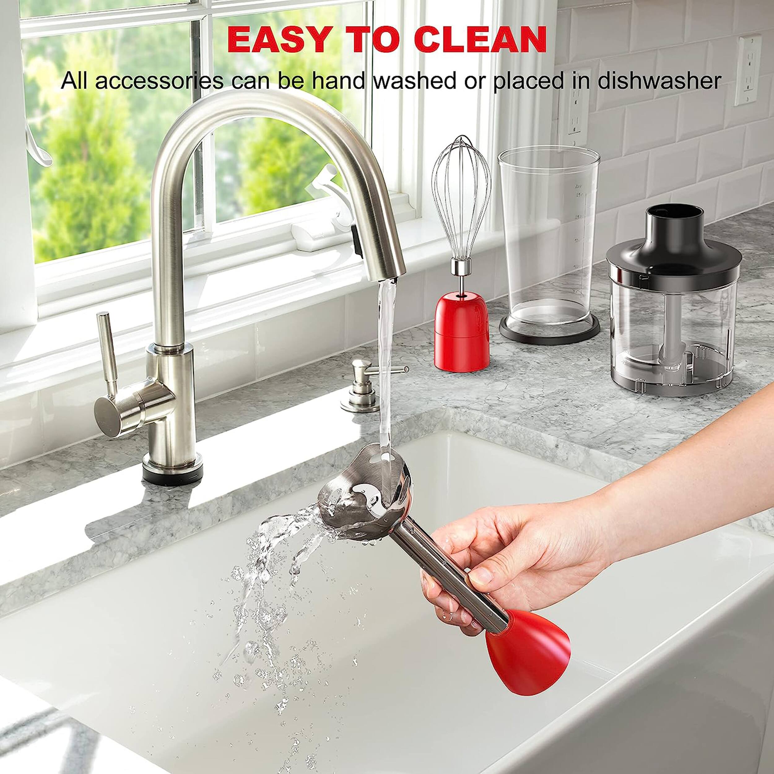 EASY TO CLEAN
All accessories can be hand washed or placed in dishwasher