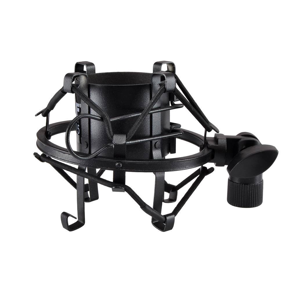 Left. Pyle - Pyle Updated Pro Shock, Clip Holder, Anti-Vibration Mount, Standard Size, Quick Angle Adjustment, Padded Mic Clamp - Black.