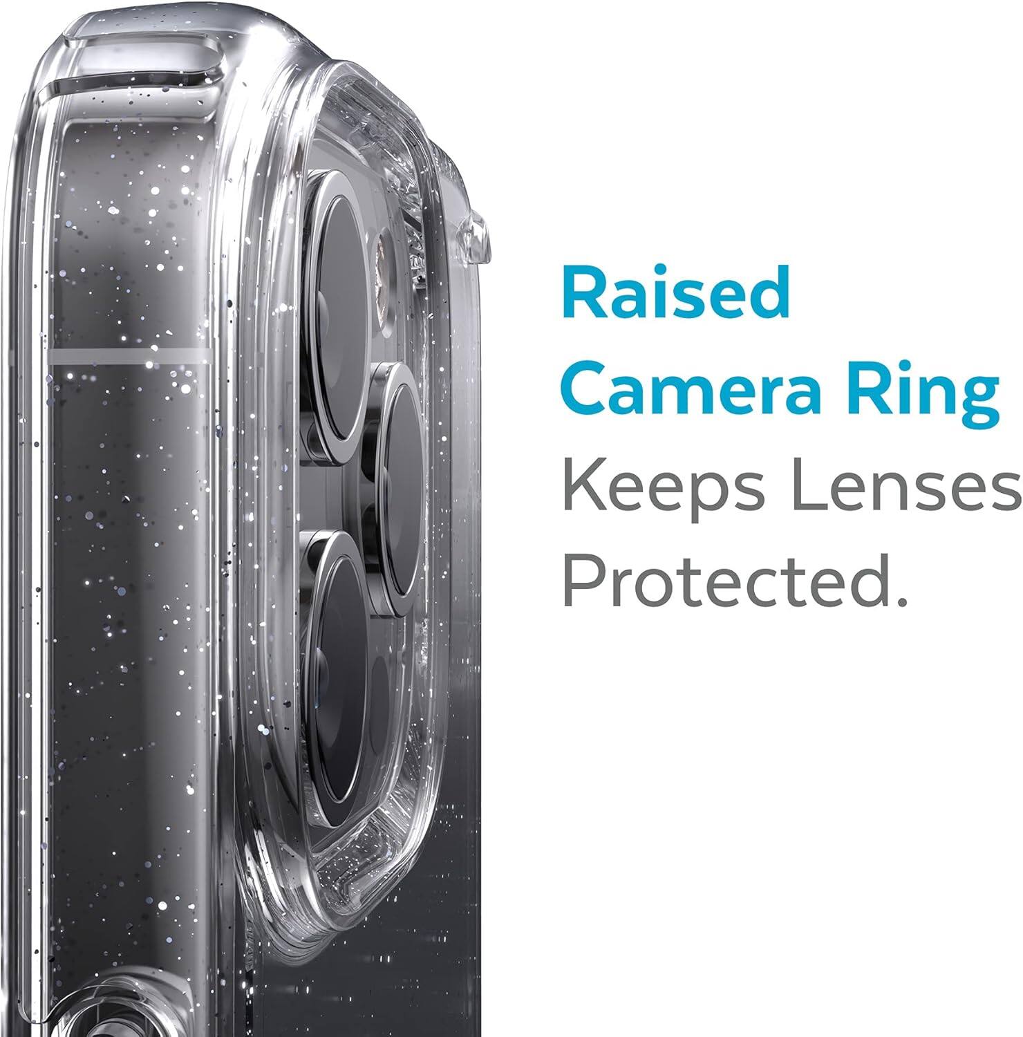 Raised Camera Ring Keeps Lenses Protected.