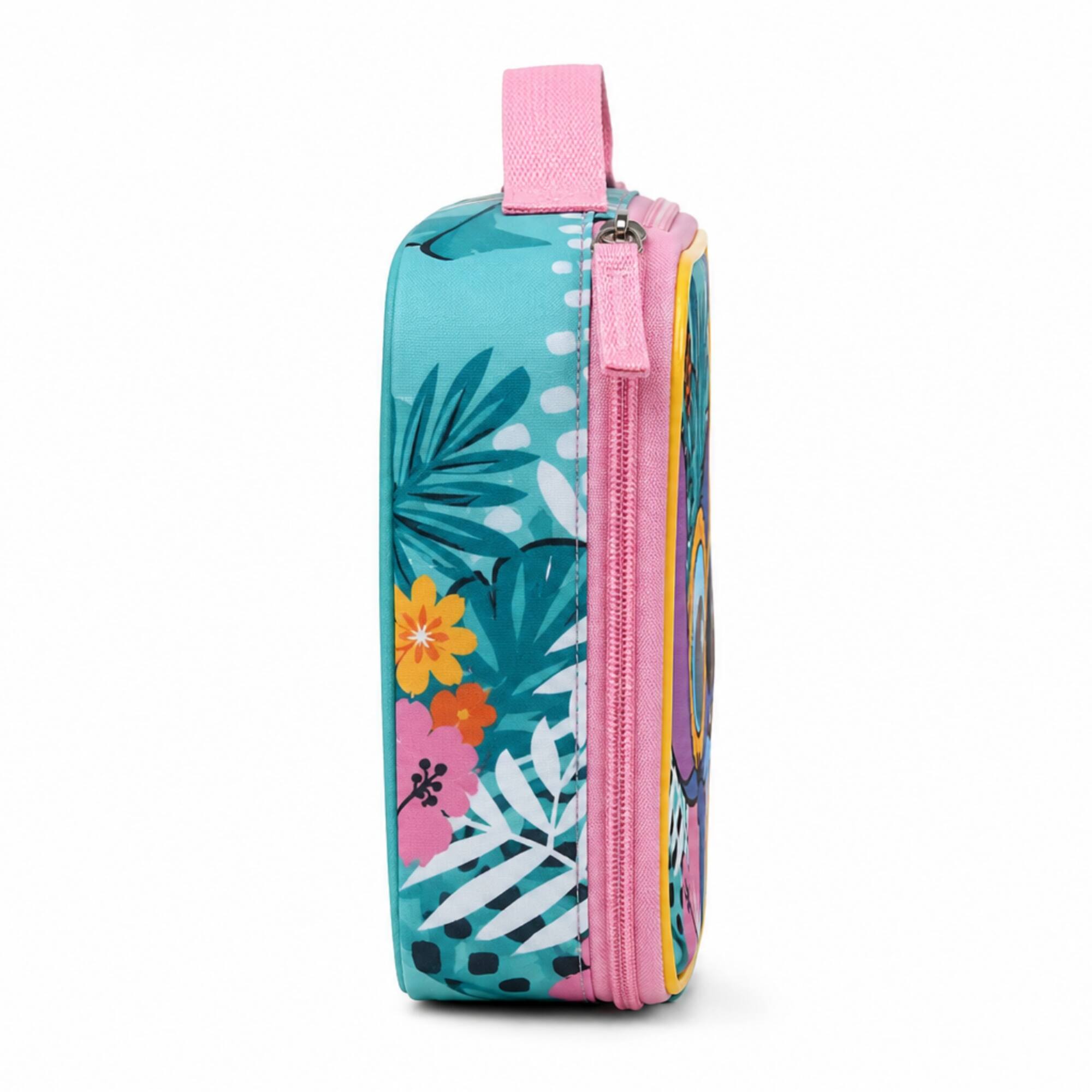 Alt View 2. Disney - Disney Stitch Rectangle Insulated Lunch Bag - Tropical Pink and Blue - Blue.