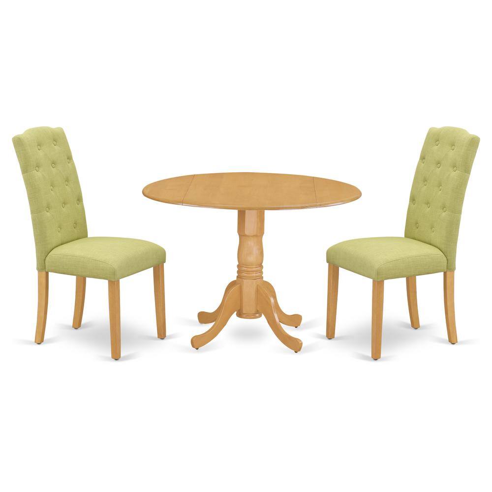 Back. East West Furniture - Dining Room Set Oak - Brown.