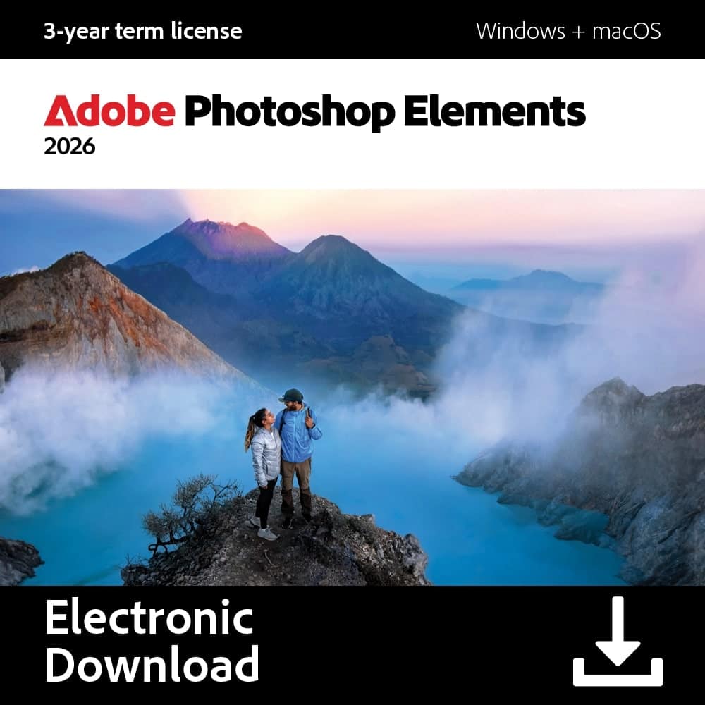 3-year term license
Adobe Photoshop Elements 2026
Windows + macOS
Electronic Download