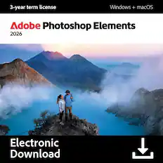 3-year term license
Adobe Photoshop Elements 2026
Windows + macOS
Electronic Download