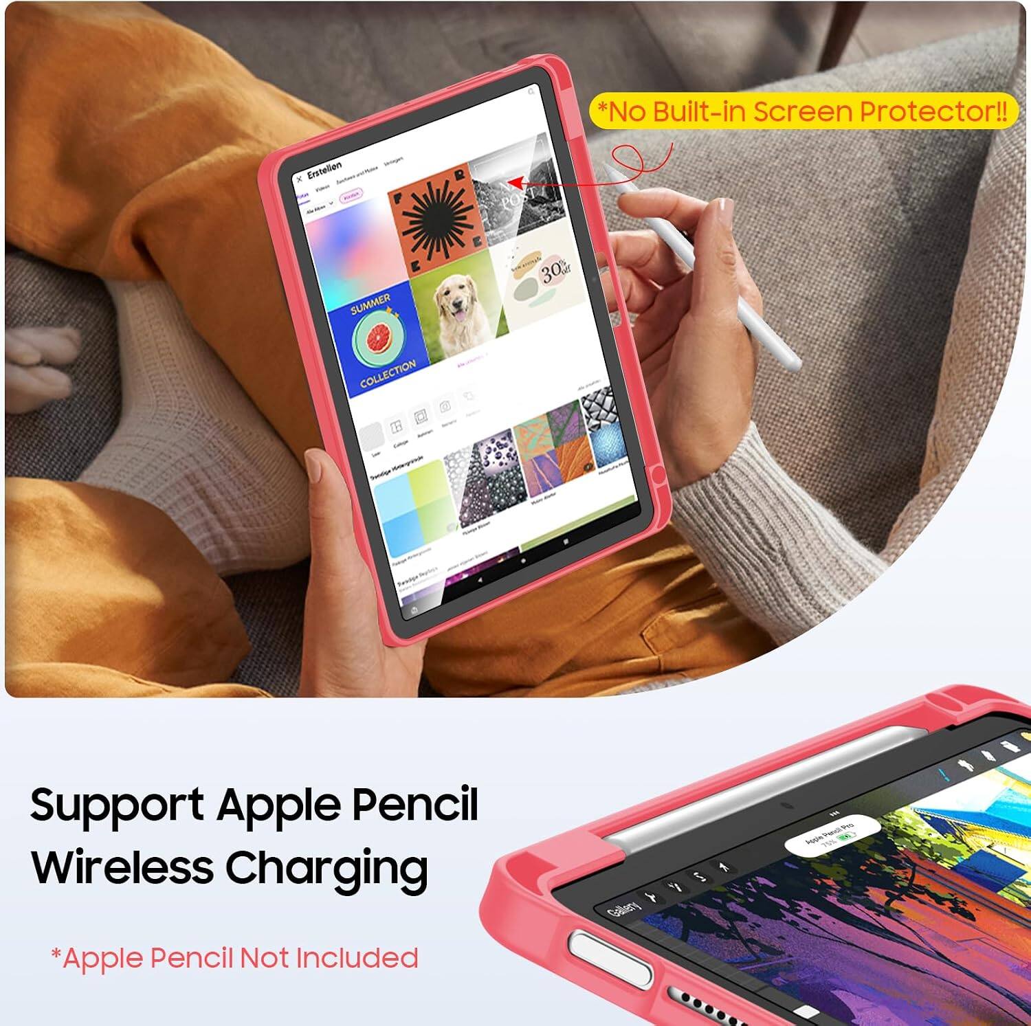 *No Built-in Screen Protector!!
Erstelion x
SUMMER
30% wer
COLLECTION
Support Apple Pencil Wireless Charging
*Apple Pencil Not Included