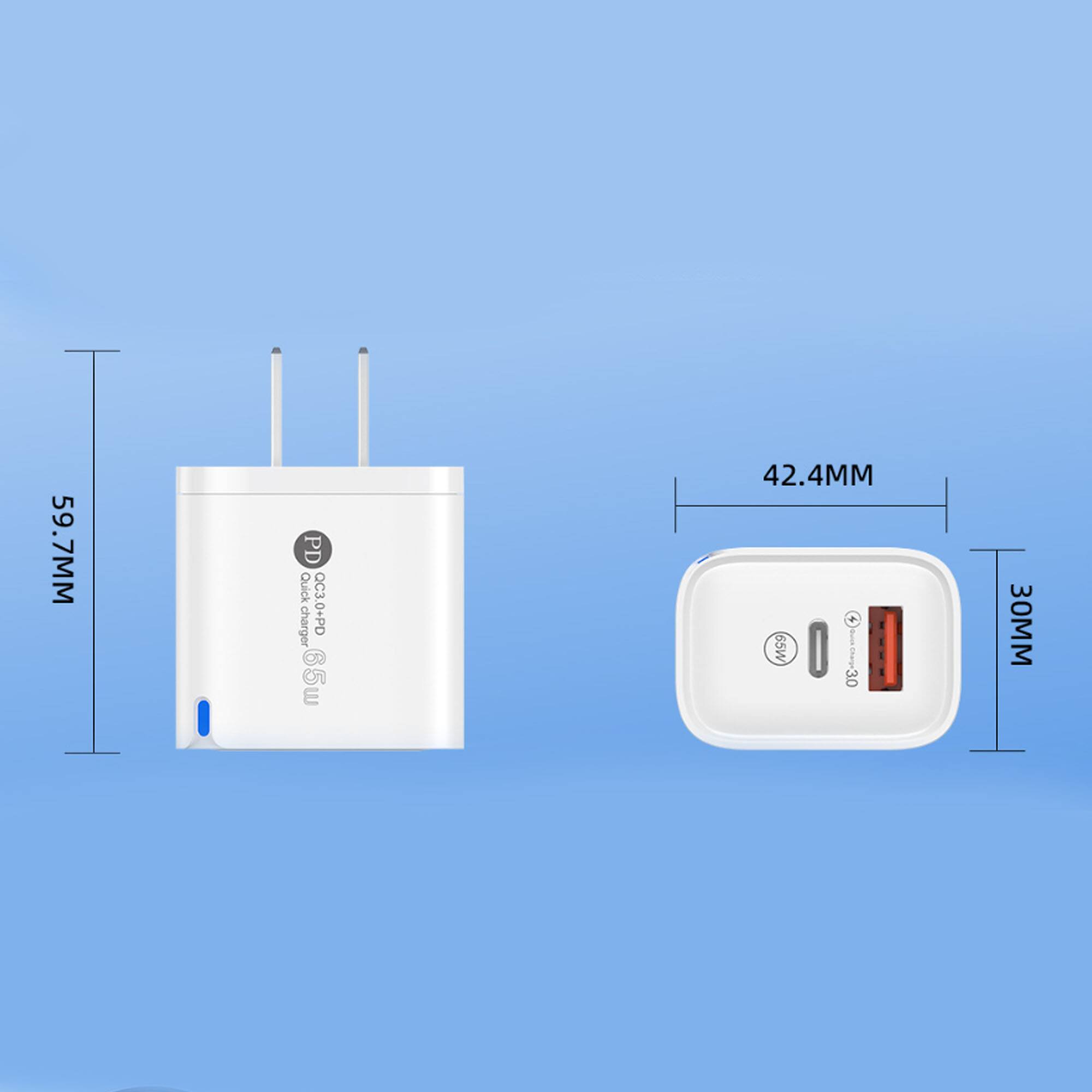 59.7MM PD Quick charger OC3.0+PD mg9 Cc30D.5W 42.4MM + 65W 30MM