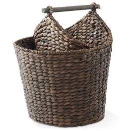 Casafield - Toilet Paper Roll Holder Magazine Storage Basket - Wicker Bathroom Tissue Bin - Espresso