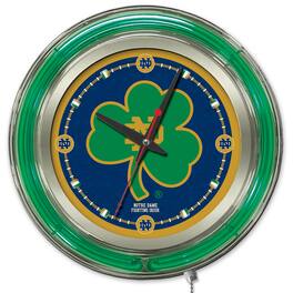 Holland Bar Stool Co. - Notre Dame Fighting Irish 15" Clover Neon Clock - Multicolor