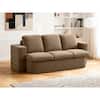 Front. KERDOM - Convertible Folding Sofa Bed, 63” Guest Daybed Futon Floor Sleeper Couch, Plush Loveseat Couch for Small Space Studio - Brown.