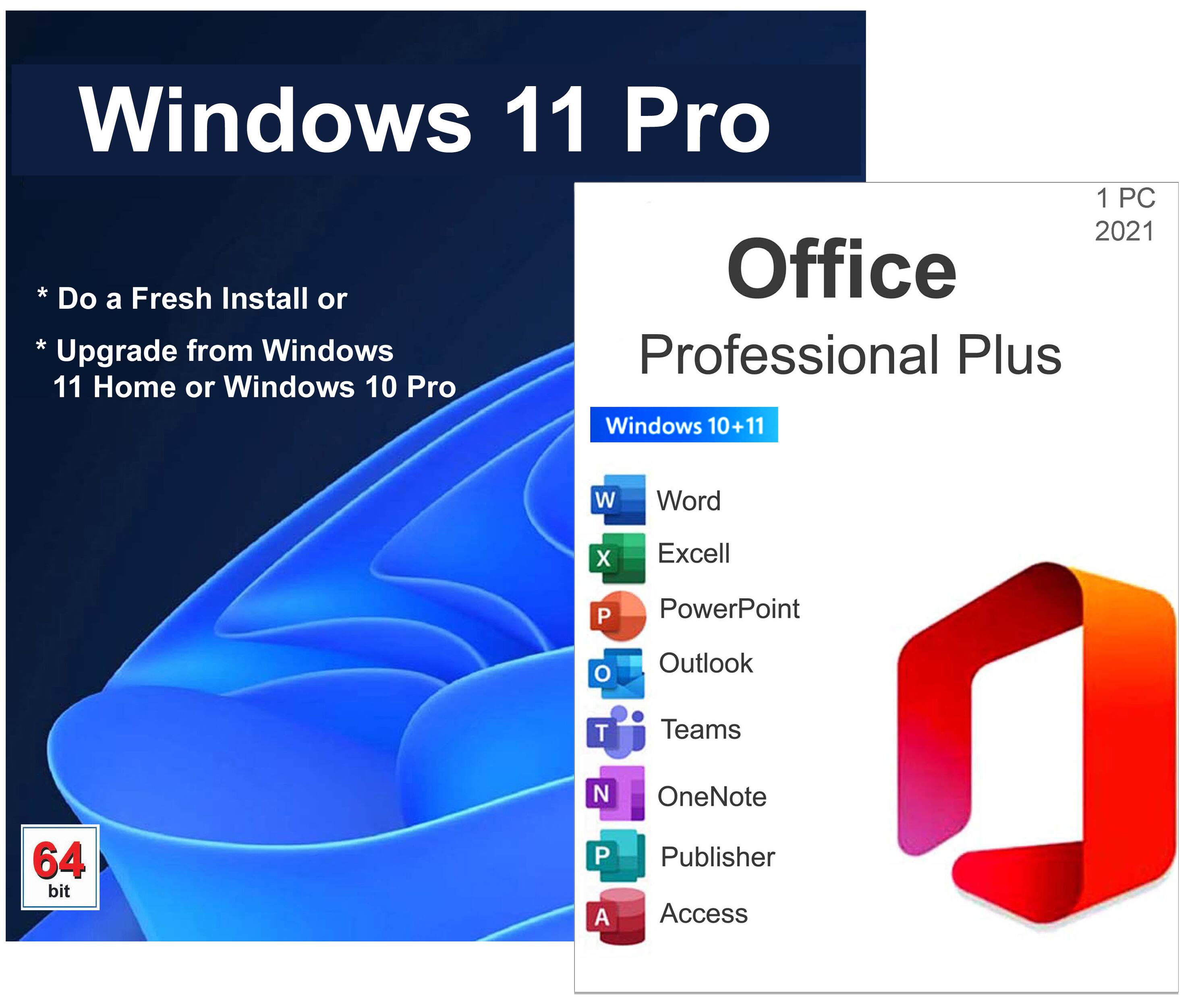 Microsoft Windows 11 Professional 64 bit OEM DVD & Office